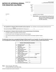 Document preview: Form DFA390 Notice of Approval/Denial for Disaster Calfresh - California