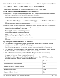 Form CW2224 Calworks Home Visiting Program (Hvp) Opt-In Form - California, Page 2