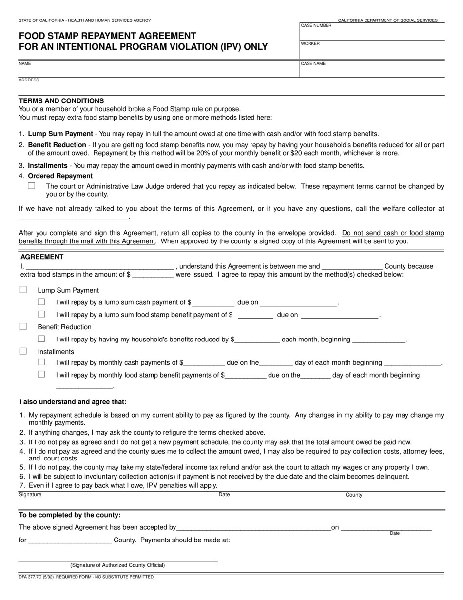 Form DFA377.7G - Fill Out, Sign Online and Download Fillable PDF ...