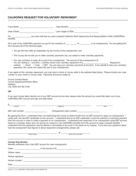 Document preview: Form CW2217 Calworks Request for Voluntary Repayment - California