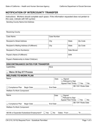 Form CW215 Notification of Intercounty Transfer - California