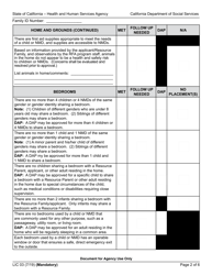 Form LIC03 Resource Family Home Health and Safety Assessment Checklist - California, Page 2