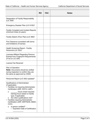 Form LIC9120A Licensed Facility Inspection Checklist Adult Care Facilities - California, Page 2