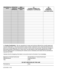 Form LIC9139 Renewal of Continuing Education Course Approval - California, Page 2