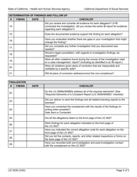 Form LIC9230 Licensing Program Analyst (Lpa) Checklist for Complaint Review - California, Page 2