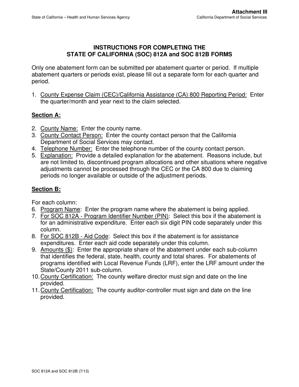 Form SOC812B Abatements Not Processed Through the Ca 800 Claim - California, Page 2