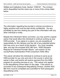 Form SOC859BL In-home Supportive Services Program Notice to Recipient of Provider Ineligibility Tier 2 Crimes Ineligibility-Subsequent Conviction - California, Page 2