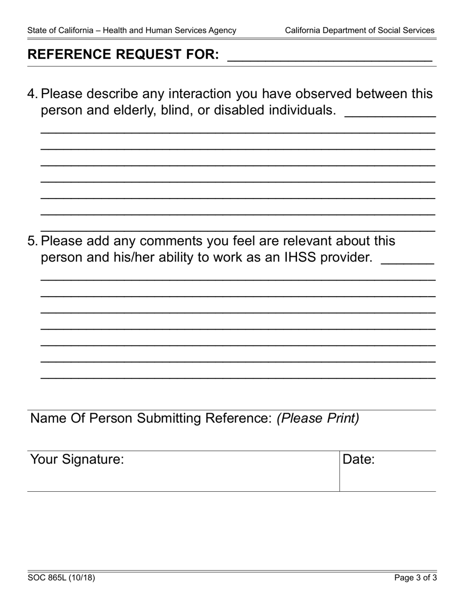 Form SOC865L Download Fillable PDF or Fill Online In-home Supportive ...