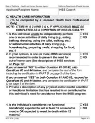 Form SOC873L In-home Supportive Services (Ihss) Program Health Care Certification Form - California, Page 4