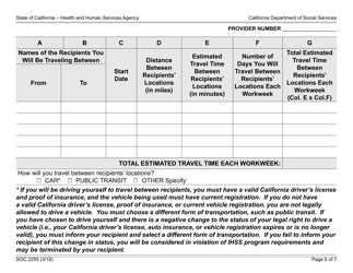 Form SOC2255 In-home Supportive Services (Ihss) Program Provider Workweek &amp; Travel Time Agreement - California, Page 6