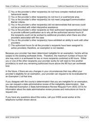 Form SOC2310A In-home Supportive Services (Ihss) Program Notice to Recipient of Ineligibility for Exemption From Workweek Limits for Extraordinary Circumstances (Exemption 2) - California, Page 2