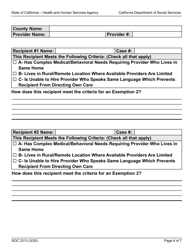 Form SOC2313 In-home Supportive Services (Ihss) Program Exemption From Workweek Limits for Extraordinary Circumstances (Exemption 2) State Administrative Review Request Form - California, Page 4