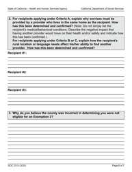 Form SOC2313 In-home Supportive Services (Ihss) Program Exemption From Workweek Limits for Extraordinary Circumstances (Exemption 2) State Administrative Review Request Form - California, Page 6