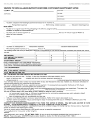 Form WTW11 Welfare to Work/Cal-Learn Supportive Services Overpayment/Underpayment Notice - California