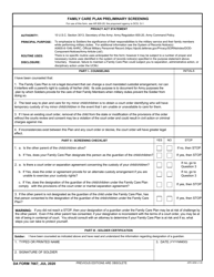 Document preview: DA Form 7667 Family Care Plan Preliminary Screening