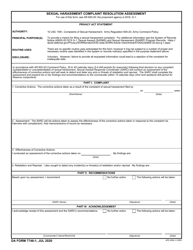Document preview: DA Form 7746-1 Sexual Harassment Complaint Resolution Assessment