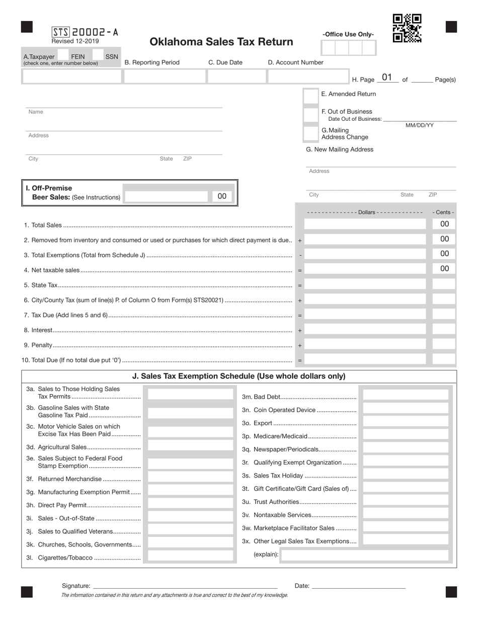 Form Sts20002 A Fill Out Sign Online And Download Fillable Pdf Oklahoma Templateroller 9506