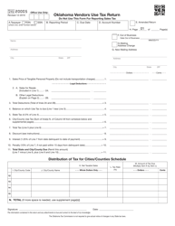 Form SVU20005 Oklahoma Vendor Use Tax Return (For Filing Returns Prior to July 1, 2017) - Oklahoma, Page 2