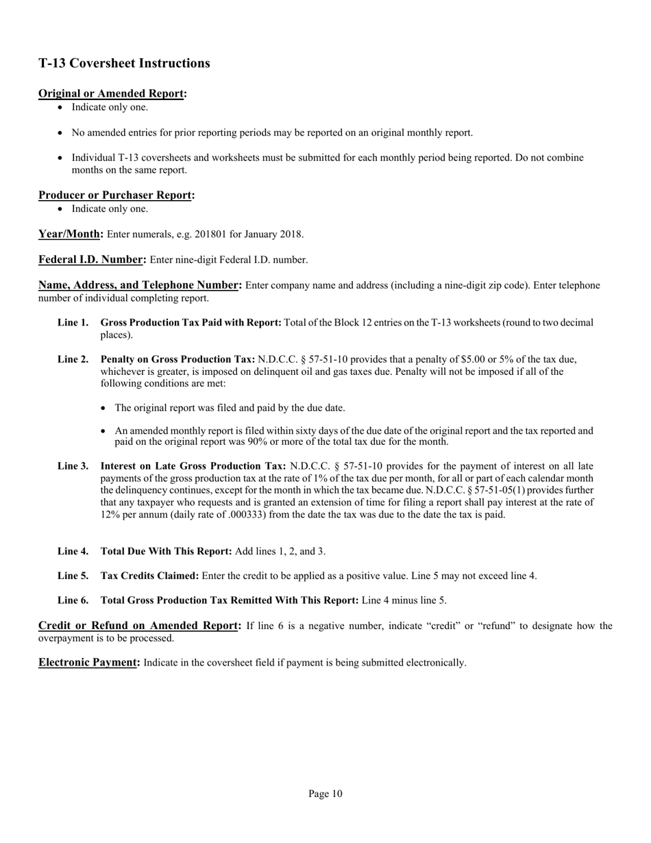 Instructions for Form T-12, T-13 - North Dakota, Page 12