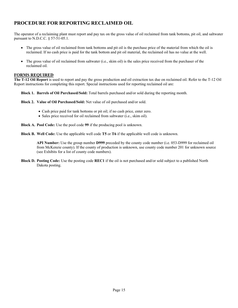 Instructions for Form T-12, T-13 - North Dakota, Page 17