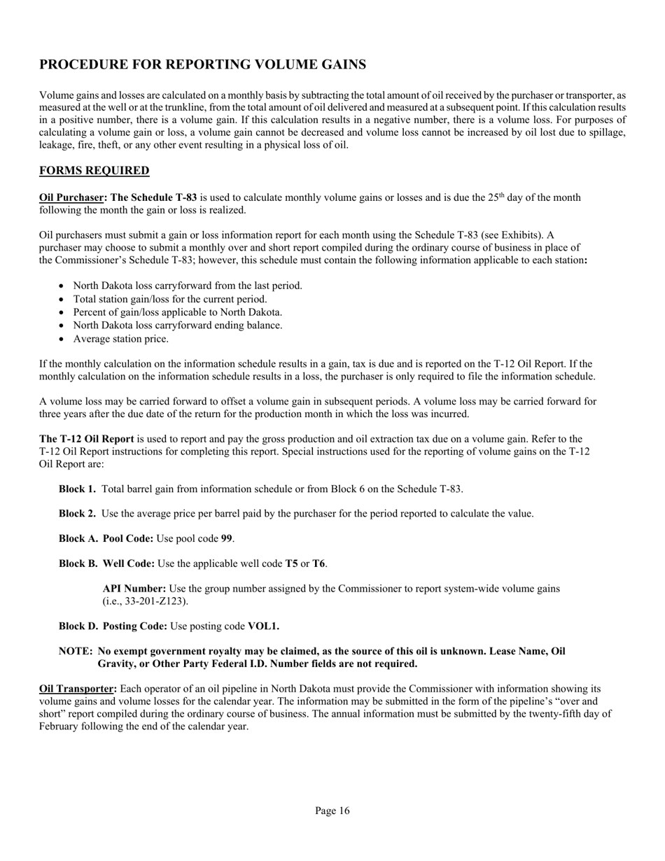 Instructions for Form T-12, T-13 - North Dakota, Page 18