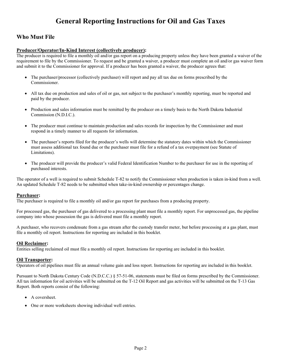 Instructions for Form T-12, T-13 - North Dakota, Page 4