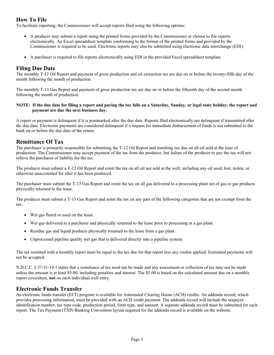 Instructions for Form T-12, T-13 - North Dakota, Page 5