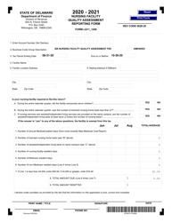 Document preview: Form LQ11_1206 Nursing Facility Quality Assessment Reporting Form - Delaware, 2021