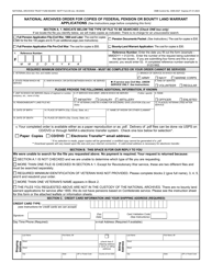 NATF Form 85 National Archives (Nara) Order for Copies of Federal Pension or Bounty Land Warrant Applications, Page 3