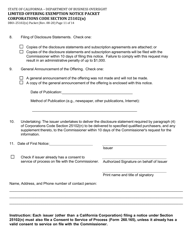 Form DBO-25102(N) Limited Offering Exemption Notice Packet Corporations Code Section 25102(N) - California, Page 11