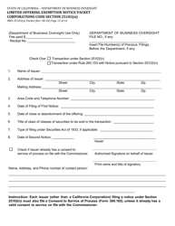 Form DBO-25102(N) Limited Offering Exemption Notice Packet Corporations Code Section 25102(N) - California, Page 12