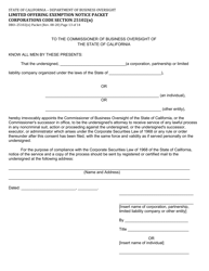 Form DBO-25102(N) Limited Offering Exemption Notice Packet Corporations Code Section 25102(N) - California, Page 13