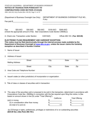 Form DBO-260.102.14(C) Notice of Transaction Pursuant to Corporations Code Section 25102(F) - California, Page 11