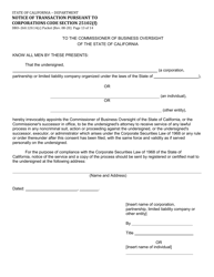Form DBO-260.102.14(C) Notice of Transaction Pursuant to Corporations Code Section 25102(F) - California, Page 13