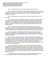 Form DBO-260.102.14(C) Notice of Transaction Pursuant to Corporations Code Section 25102(F) - California, Page 9