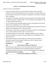 Form CDPH8624 Application for Mammography Machine Certification - California, Page 5