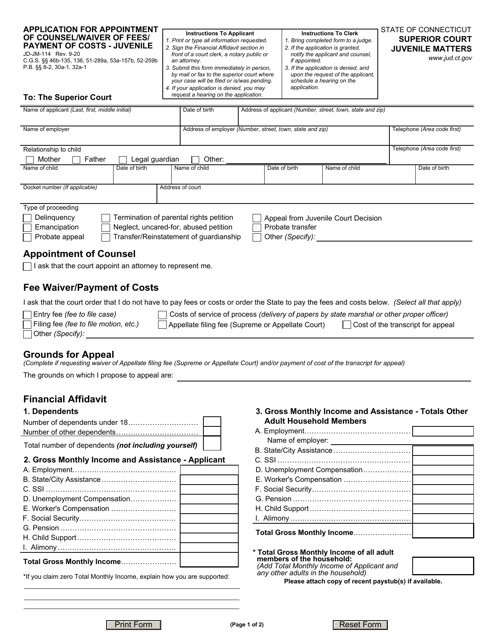 Form JD-JM-114  Printable Pdf