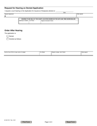Form JD-JM-150 &quot;Application for Issuance of Subpoena, Juvenile Matters&quot; - Connecticut, Page 2