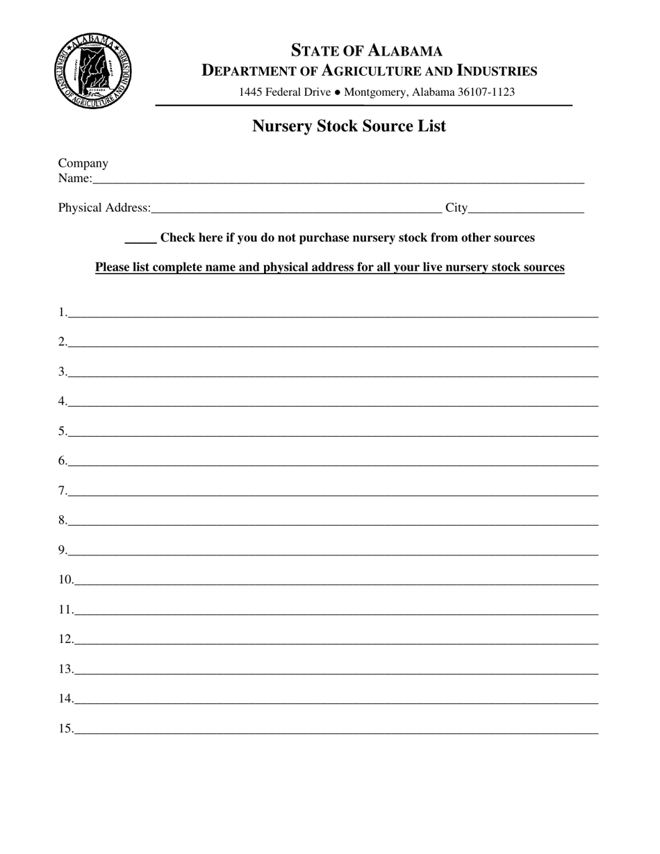 Nursery Grower Certificate Application - Alabama, Page 2