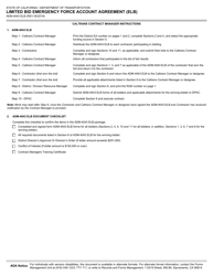 Form ADM-4043ELB Limited Bid Emergency Force Account Agreement (Elb) - California, Page 5