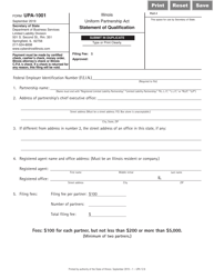 Document preview: Form UPA-1001 Statement of Qualification - Illinois