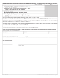 Form MO375-1083 Life Pbr Statement of Exemption for Insurers Domiciled in Missouri - Missouri, Page 2