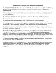 Non-ambulatory Hunting Permit Application - Oklahoma, Page 2