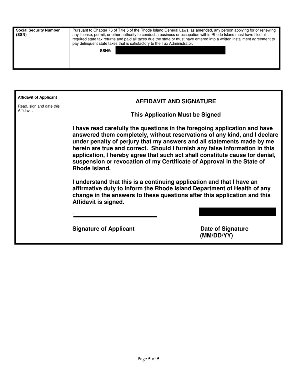 Application for Manager Certified in Food Safety Instructor - Rhode Island, Page 5