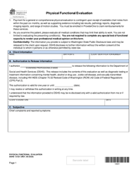 DSHS Form 13-021 Physical Functional Evaluation - Washington