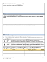 DSHS Form 13-021 Physical Functional Evaluation - Washington, Page 2