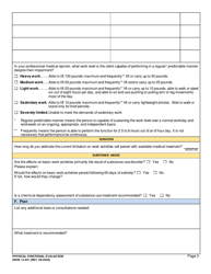 DSHS Form 13-021 Physical Functional Evaluation - Washington, Page 3