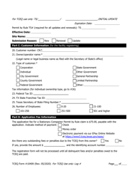 Form TCEQ-10409 Application to Claim a Permit by Rule for a Stationary Compactor - Texas, Page 2