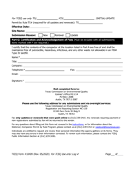 Form TCEQ-10409 Application to Claim a Permit by Rule for a Stationary Compactor - Texas, Page 4