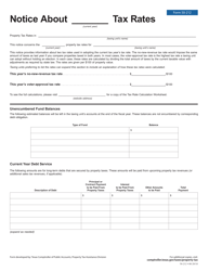 Form 50-212 Notice of Tax Rates - Texas